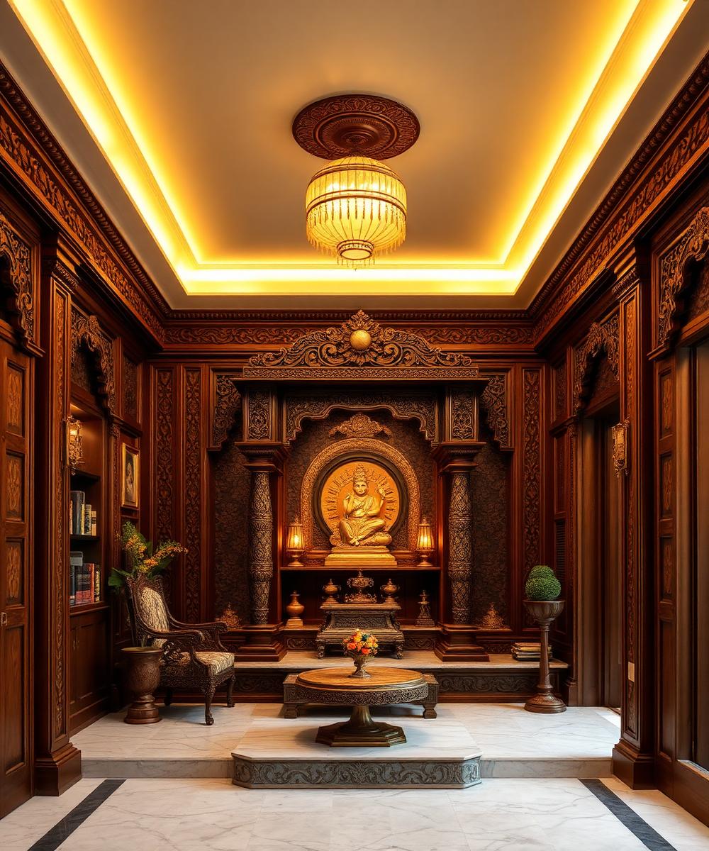 Pooja Room Design by Interiors Visakha